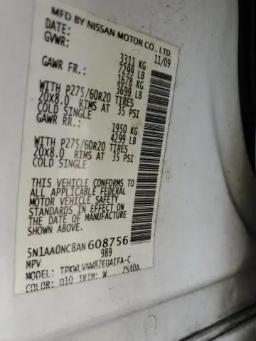 2010 NISSAN ARMADA SE  