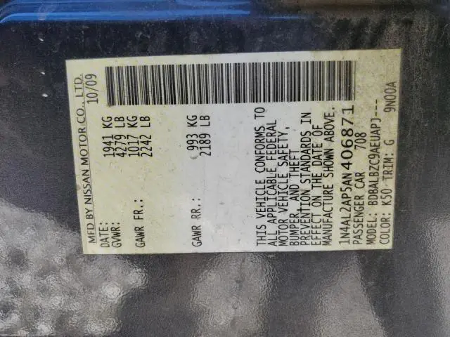 2010 NISSAN ALTIMA BASE  