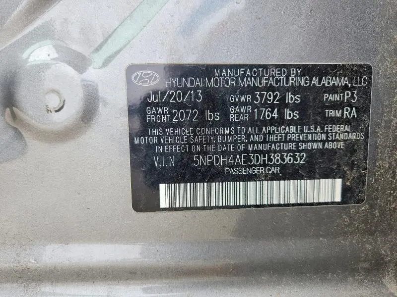 2013 HYUNDAI ELANTRA LIMITED  