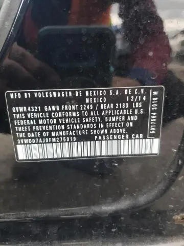 2015 VOLKSWAGEN JETTA SE  