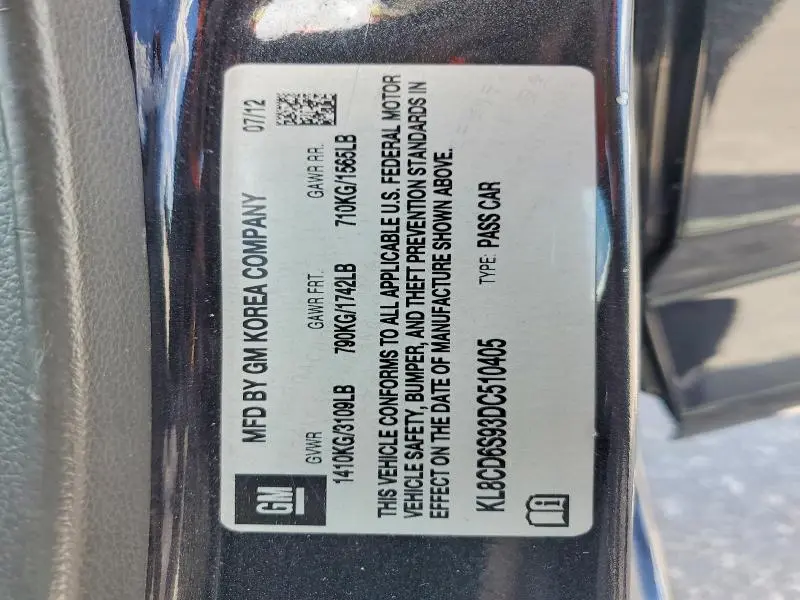 2013 CHEVROLET SPARK 1LT  