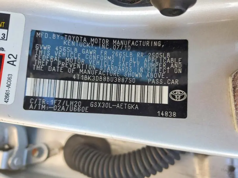 2011 TOYOTA AVALON BASE  