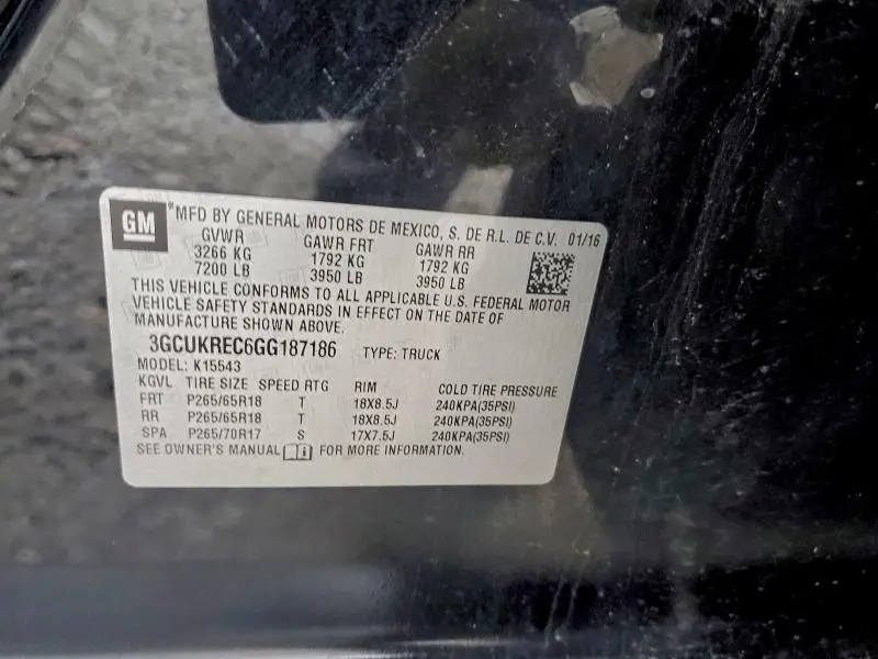 2016 CHEVROLET SILVERADO K1500 LT  