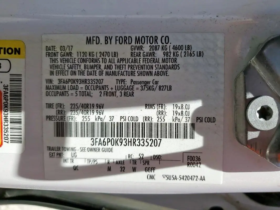2017 FORD FUSION TITANIUM  