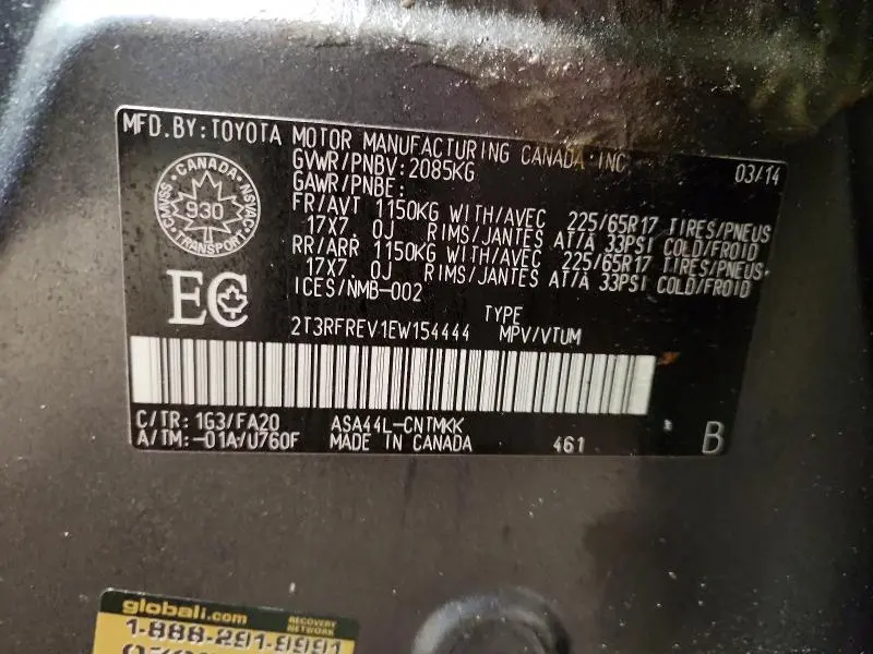 2014 TOYOTA RAV4 XLE  