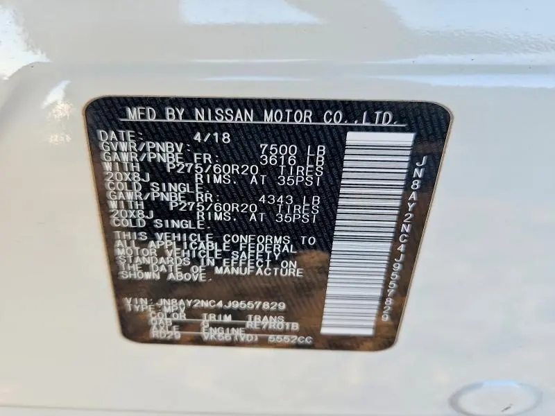 2018 NISSAN ARMADA SL  