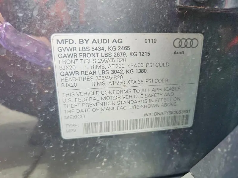 2019 AUDI Q5 PREMIUM PLUS  