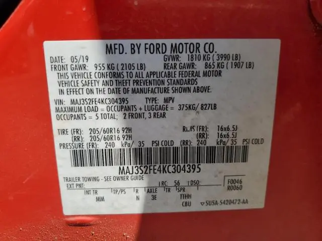 2019 FORD ECOSPORT S