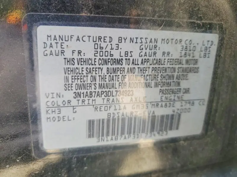 2013 NISSAN SENTRA S  