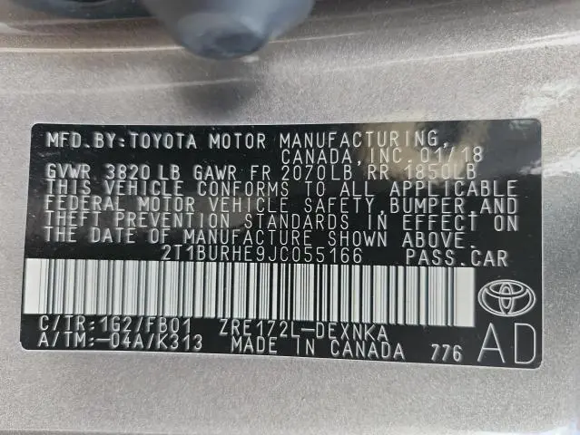 2018 TOYOTA COROLLA L  