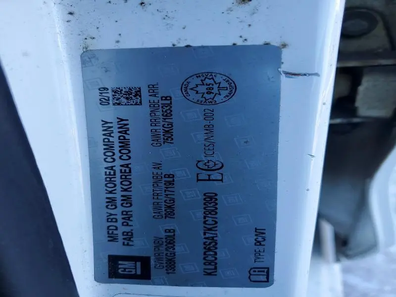 2019 CHEVROLET SPARK 1LT  