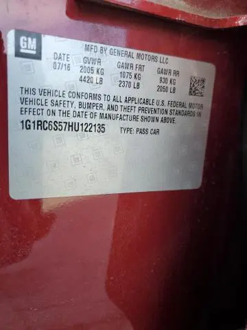 2017 CHEVROLET VOLT LT  