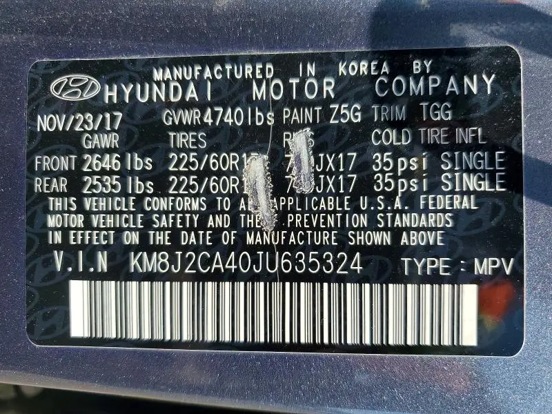 2018 HYUNDAI TUCSON SE  