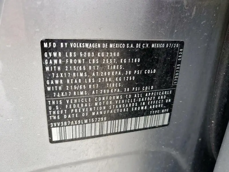 2020 VOLKSWAGEN TIGUAN SE  