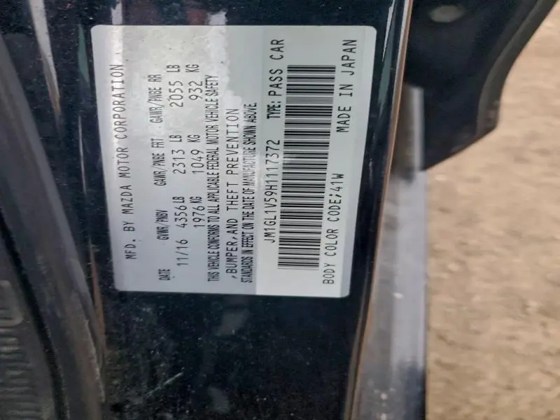 2017 MAZDA 6 TOURING  