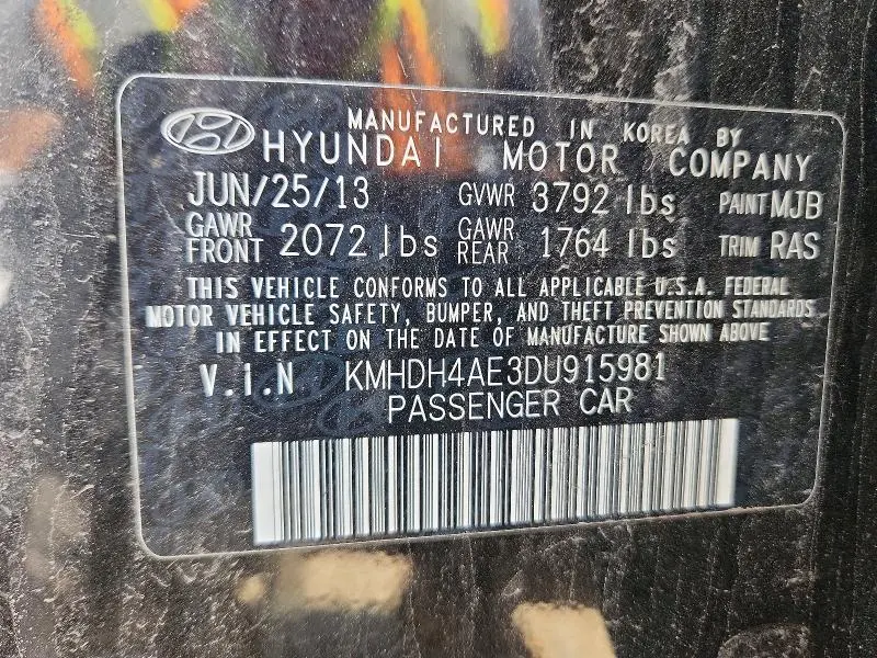 2013 HYUNDAI ELANTRA GLS  