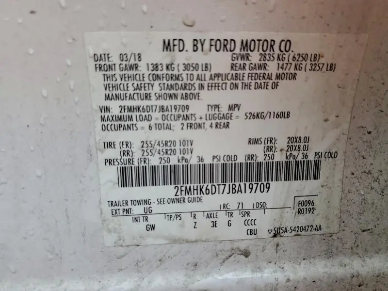 2018 FORD FLEX LIMITED  