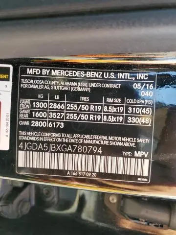 2016 MERCEDES-BENZ GLE 350  