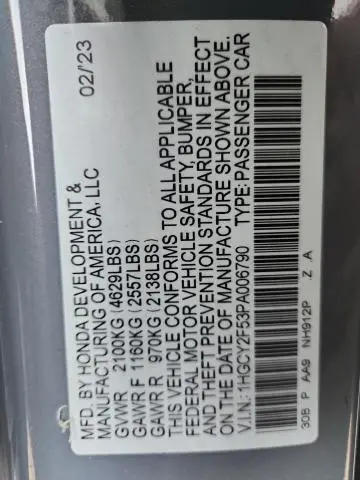 2023 HONDA ACCORD HYBRID SPORT  