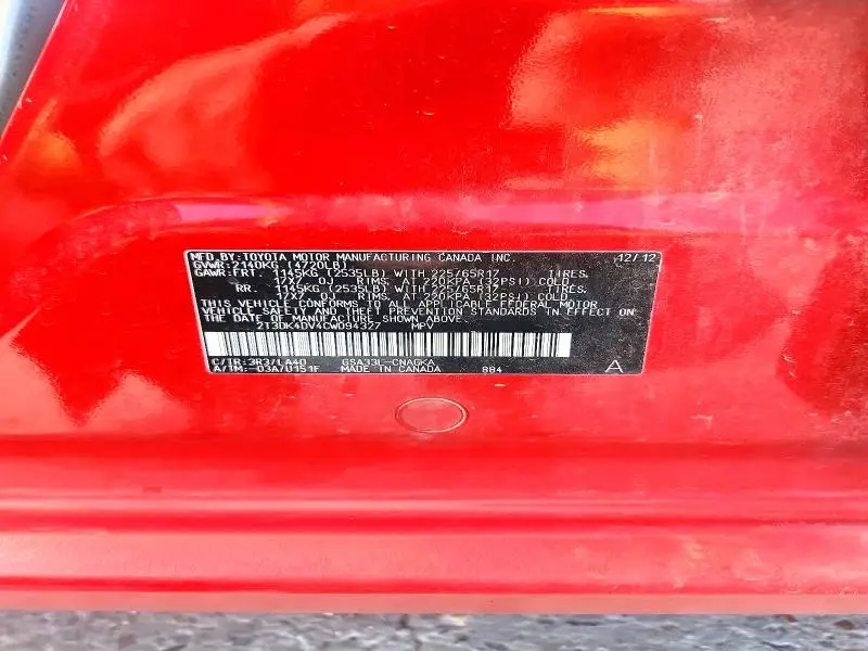 2012 TOYOTA RAV4 LIMITED  