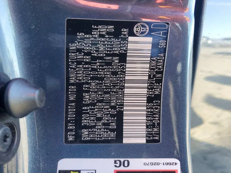 2016 TOYOTA COROLLA L  