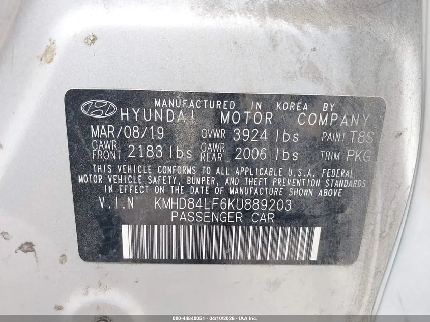2019 HYUNDAI ELANTRA SEL