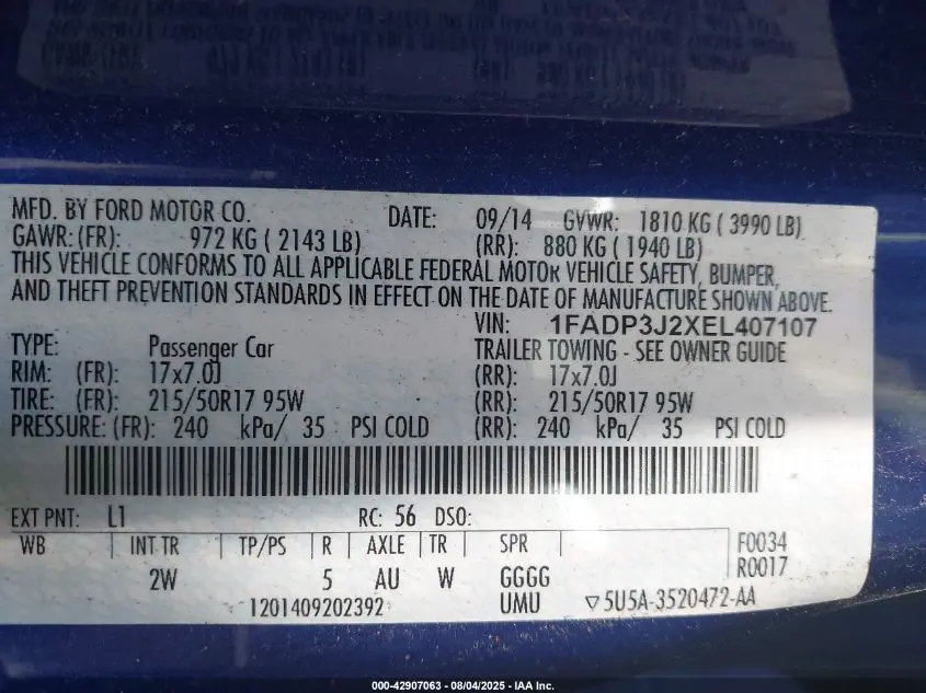 2014 FORD FOCUS TITANIUM