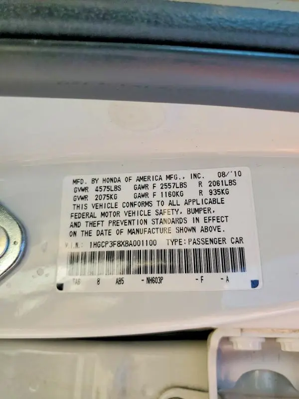2011 HONDA ACCORD EXL  