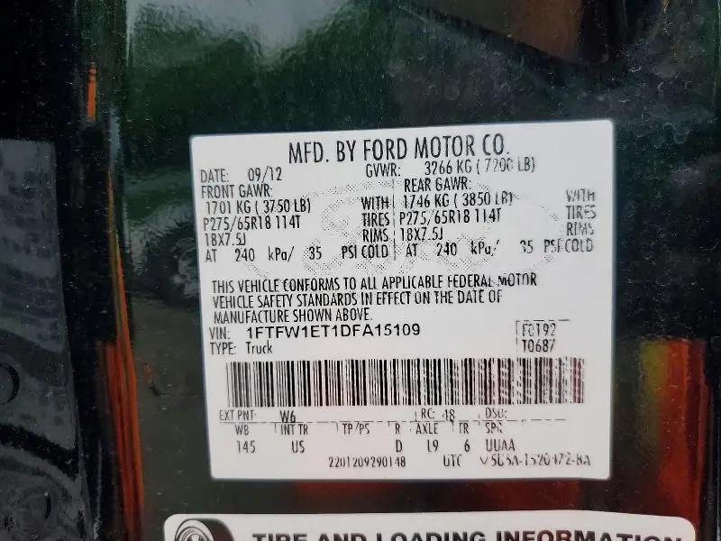 2013 FORD F150 SUPERCREW  