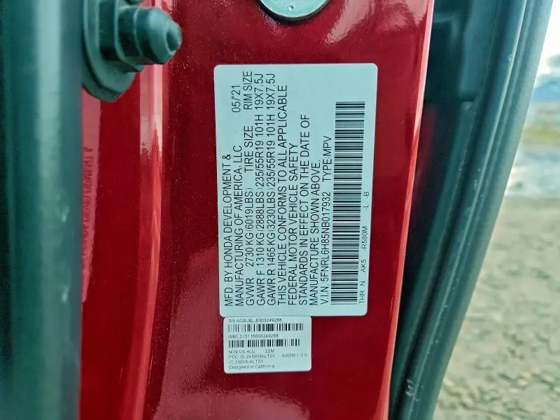 2022 HONDA ODYSSEY TOURING  