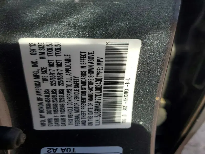2013 HONDA CR-V EXL  
