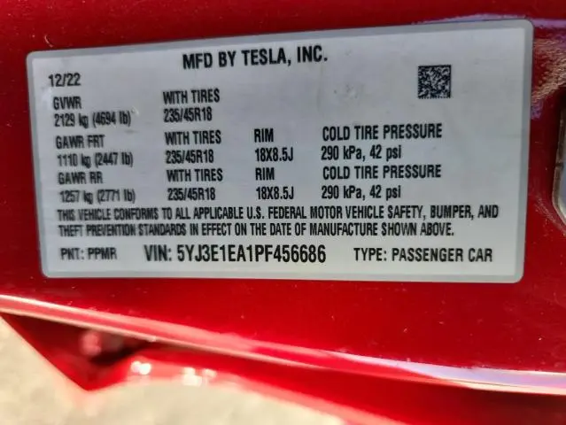 2023 TESLA MODEL 3   