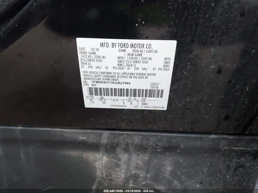 2019 FORD EXPLORER PLATINUM