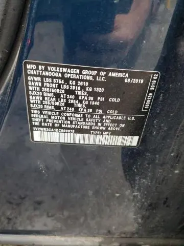 2019 VOLKSWAGEN ATLAS SE  