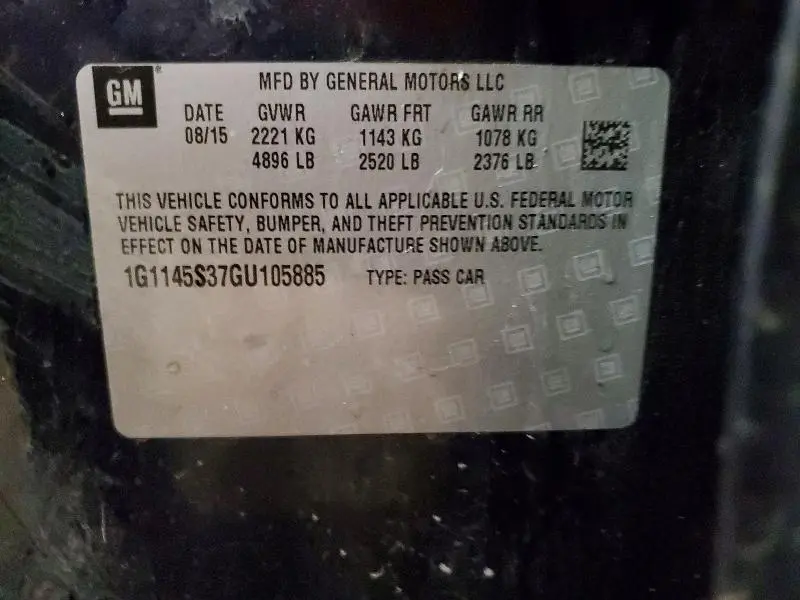 2016 CHEVROLET IMPALA LTZ  