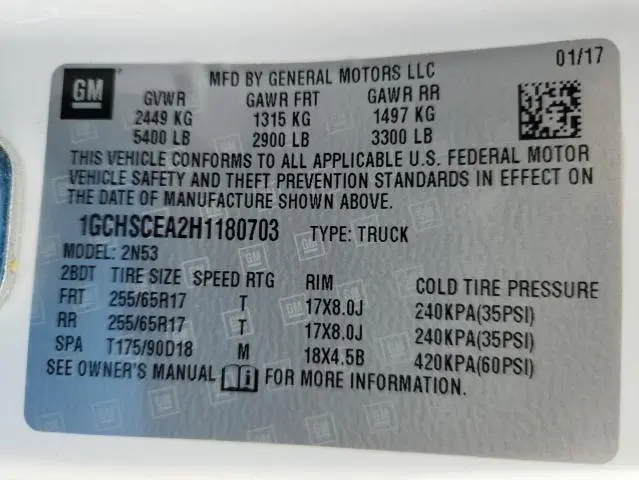 2017 CHEVROLET COLORADO LT  