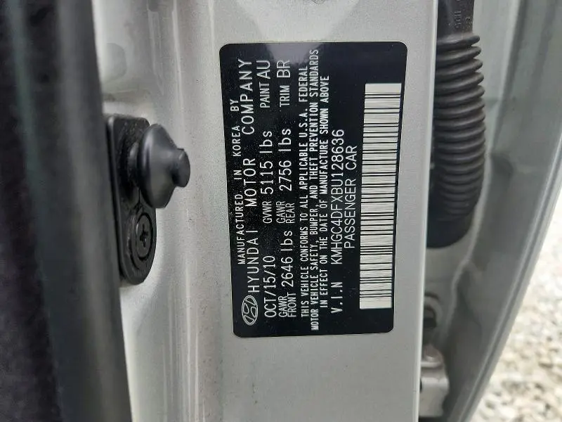 2011 HYUNDAI GENESIS 4.6L V8  