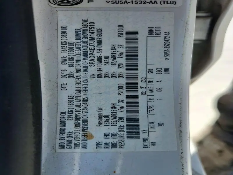 2018 FORD FIESTA SE  