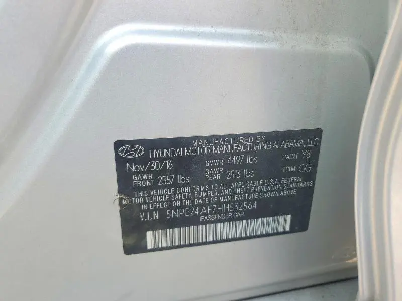 2017 HYUNDAI SONATA SE  
