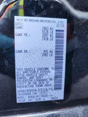 2025 NISSAN ALTIMA SV  