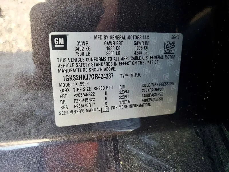 2016 GMC YUKON XL DENALI  