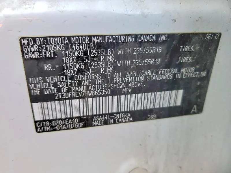 2017 TOYOTA RAV4 LIMITED  