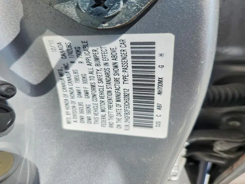 2012 HONDA CIVIC LX  