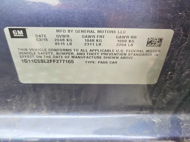 2015 CHEVROLET MALIBU 1LT  