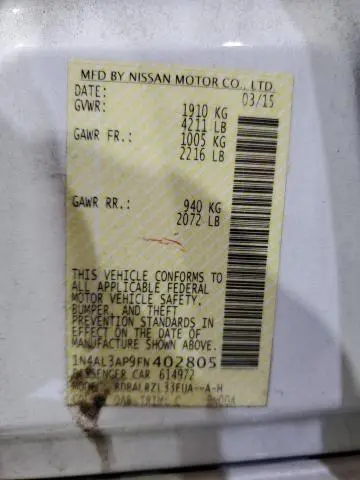 2015 NISSAN ALTIMA 2.5  