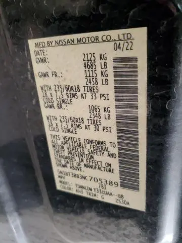 2022 NISSAN ROGUE SV  