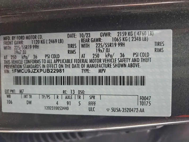 2023 FORD ESCAPE PLATINUM  