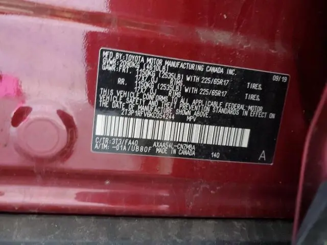 2019 TOYOTA RAV4 XLE