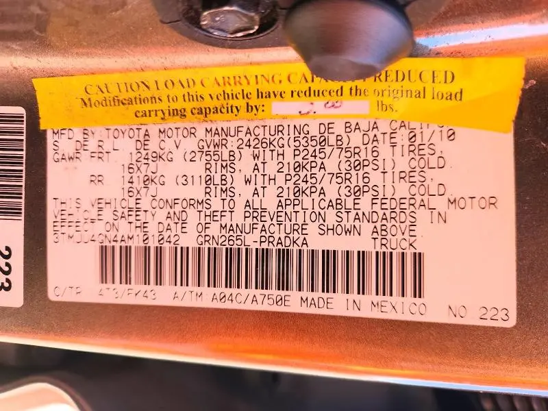 2010 TOYOTA TACOMA PRERUNNER V6  