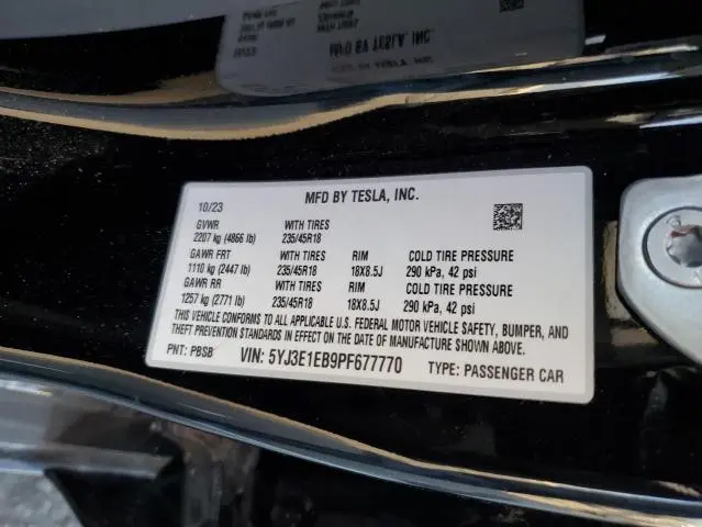2023 TESLA MODEL 3   